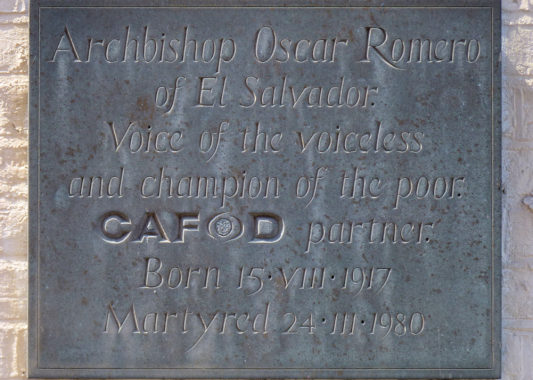 plaque for Archbishop Romero